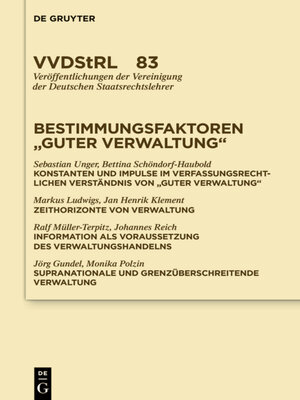 cover image of Bestimmungsfaktoren "guter Verwaltung"